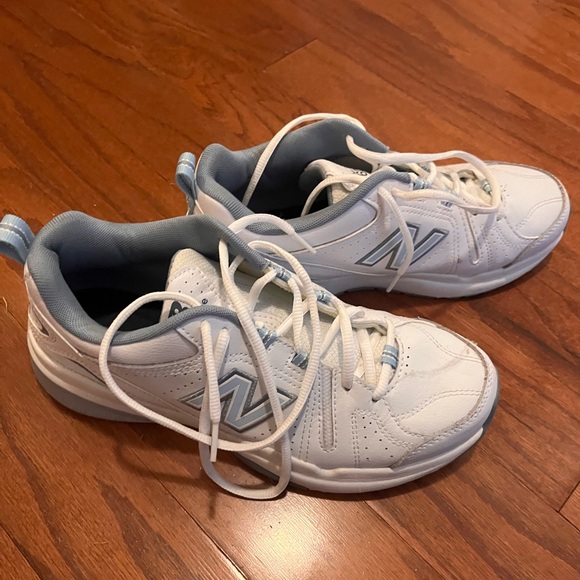 New Balance Shoes - New Balance White and Light Blue Athletic Shoes